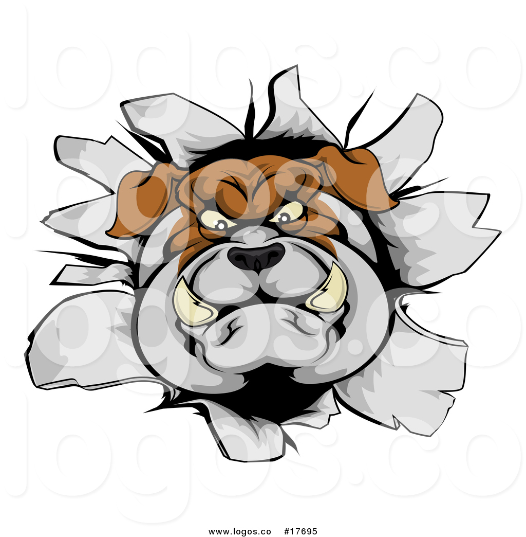 1024x1044 Vector Logo Of A Bulldog Breaking Through A Wall By