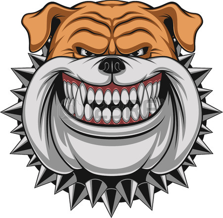 450x440 Vector Illustration Angry Bulldog Mascot Head, On A White