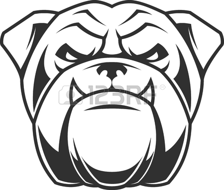 450x383 Vector Illustration Head Ferocious Bulldog Mascot, On A White
