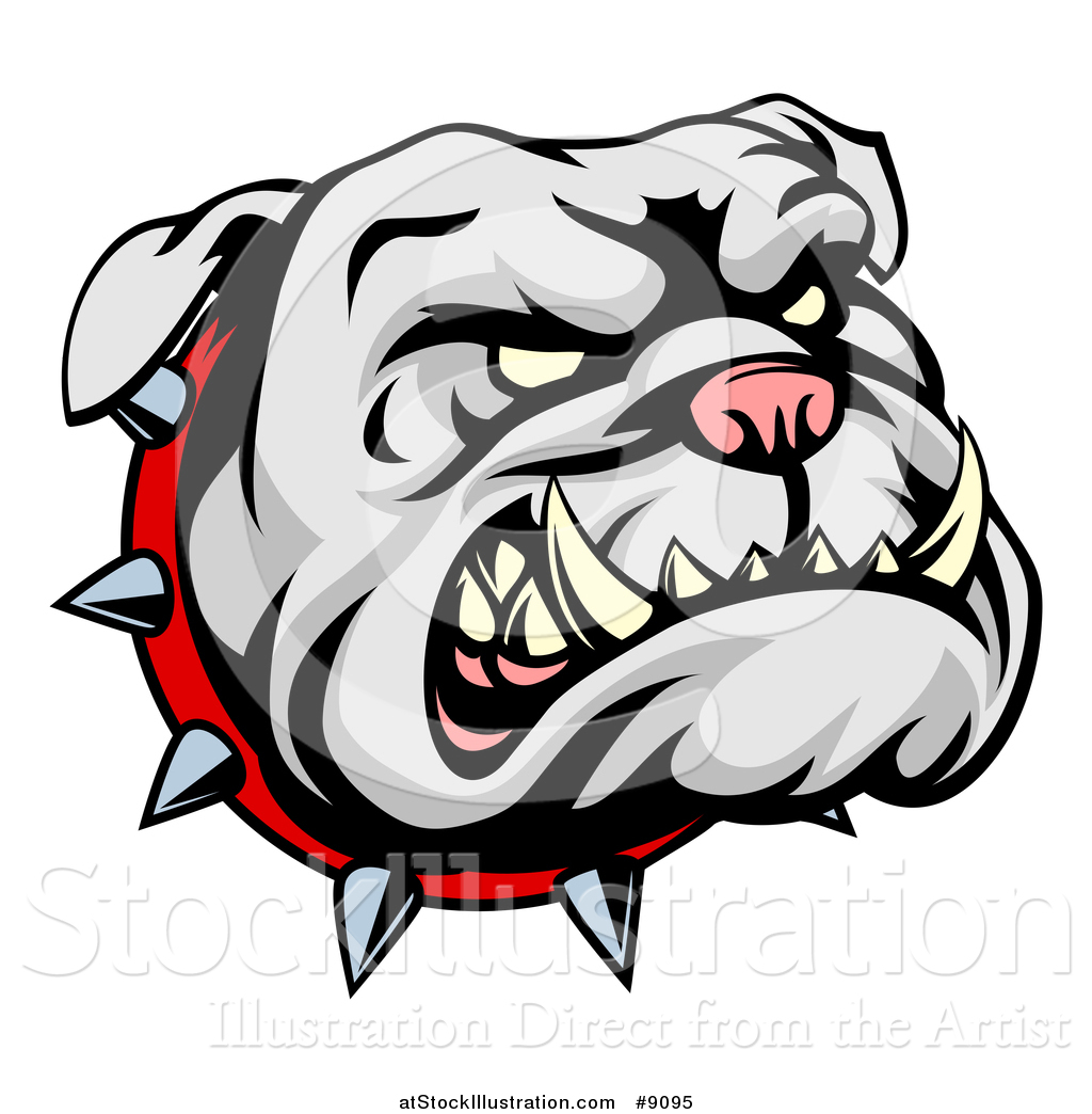 1024x1044 Vector Illustration Of Snarling Gray Bulldog Mascot Face