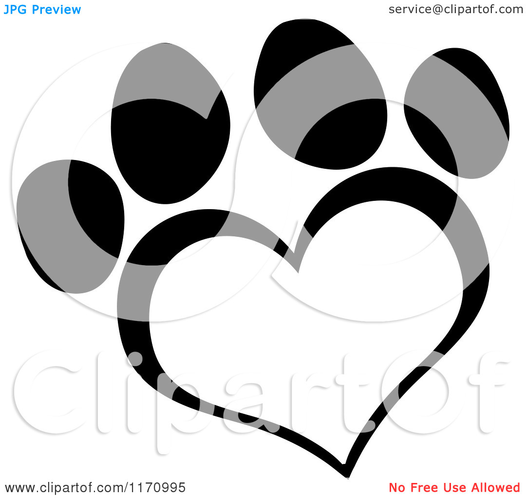 1080x1024 Heart Paw Print Clipart