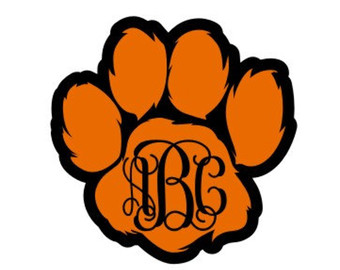 340x270 Paw Print Svg Bulldog Svg Paw Print Monogram Cricut Files