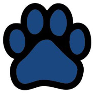 300x300 Blue Paw Print Clipart