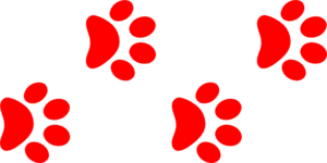 300x150 Red Paw Print Border Png, Svg Clip Art For Web
