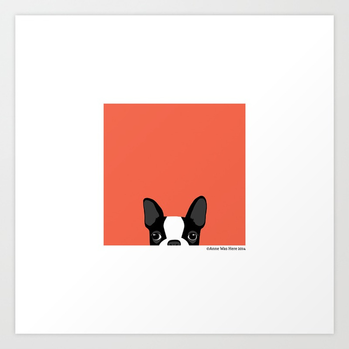 700x700 Boston Terrier Art Print By Annewashere Society6