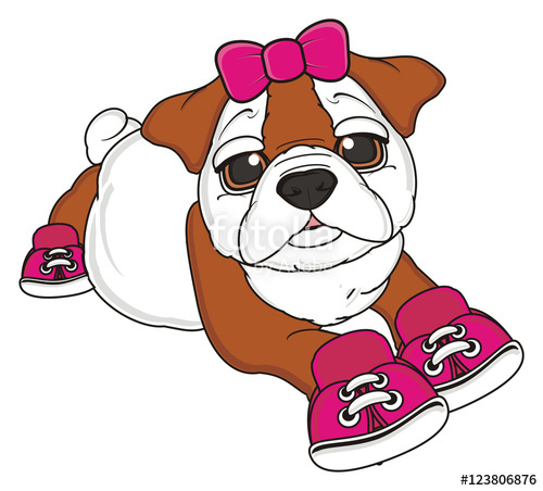 500x452 Female Bulldog Clipart