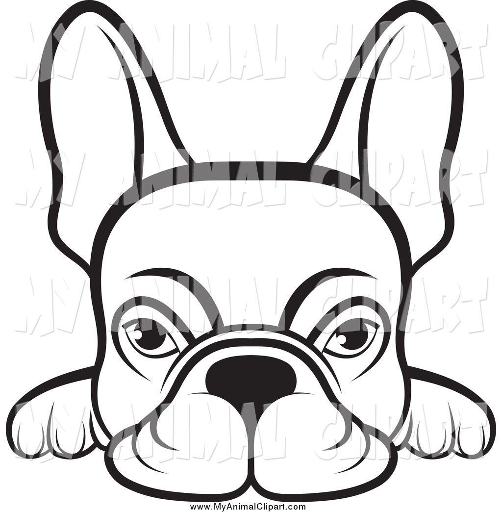 1024x1044 Clip Art Of A Lineart Frenchie Dog Looking Over A Surface By Lal