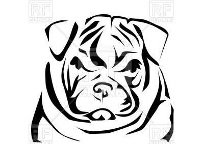 400x283 English Bulldog's Head Royalty Free Vector Clip Art Image