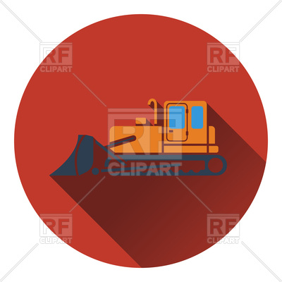 400x400 Flat Design Of Construction Bulldozer Icon Royalty Free Vector