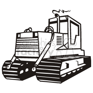300x300 Royalty Free Black And White Bulldozer 173039 Vector Clip Art