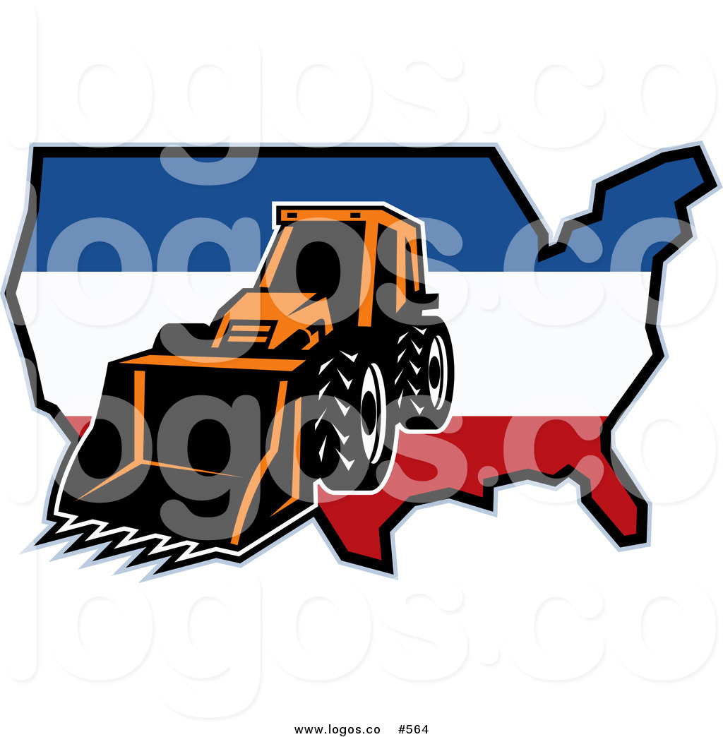 1024x1044 Royalty Free Vector Logo Of A Bulldozer And America By Patrimonio