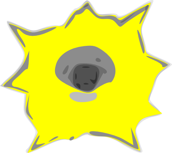 600x534 Yellow Bullet Hole Clipart