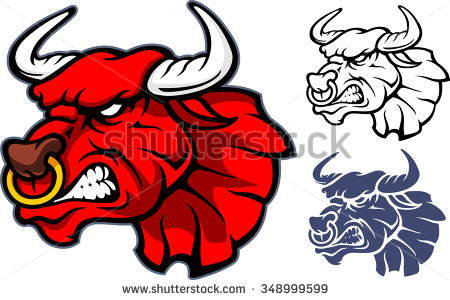 450x300 Bull Horn Head Clipart
