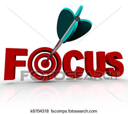 450x399 Stock Illustration Of Focus Word With Arrow Hitting Target Bulls