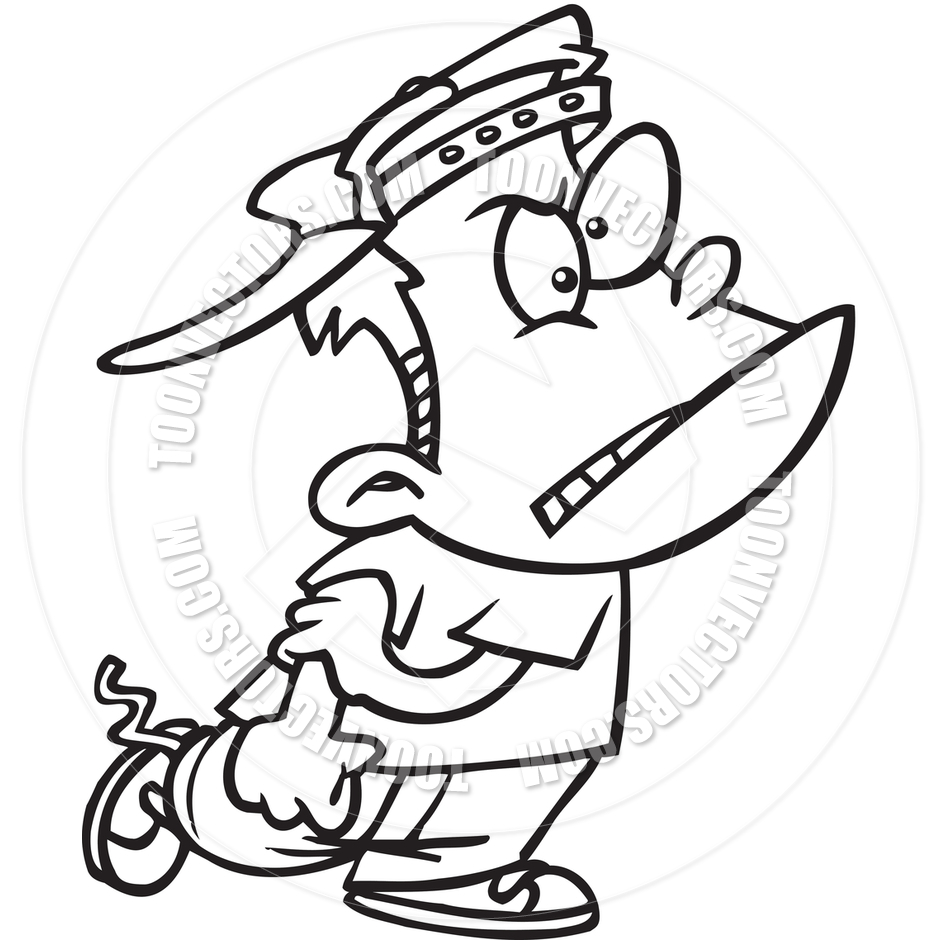 940x940 Cartoon Bully (Black And White Line Art) By Ron Leishman Toon
