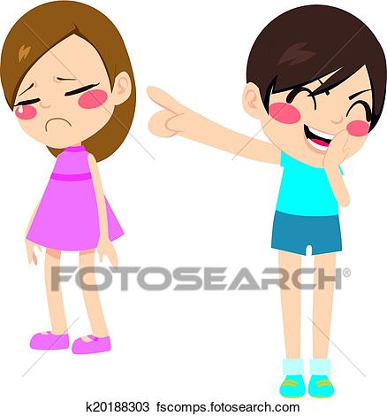 438x470 Clipart Of Boy Bullying Girl K20188303