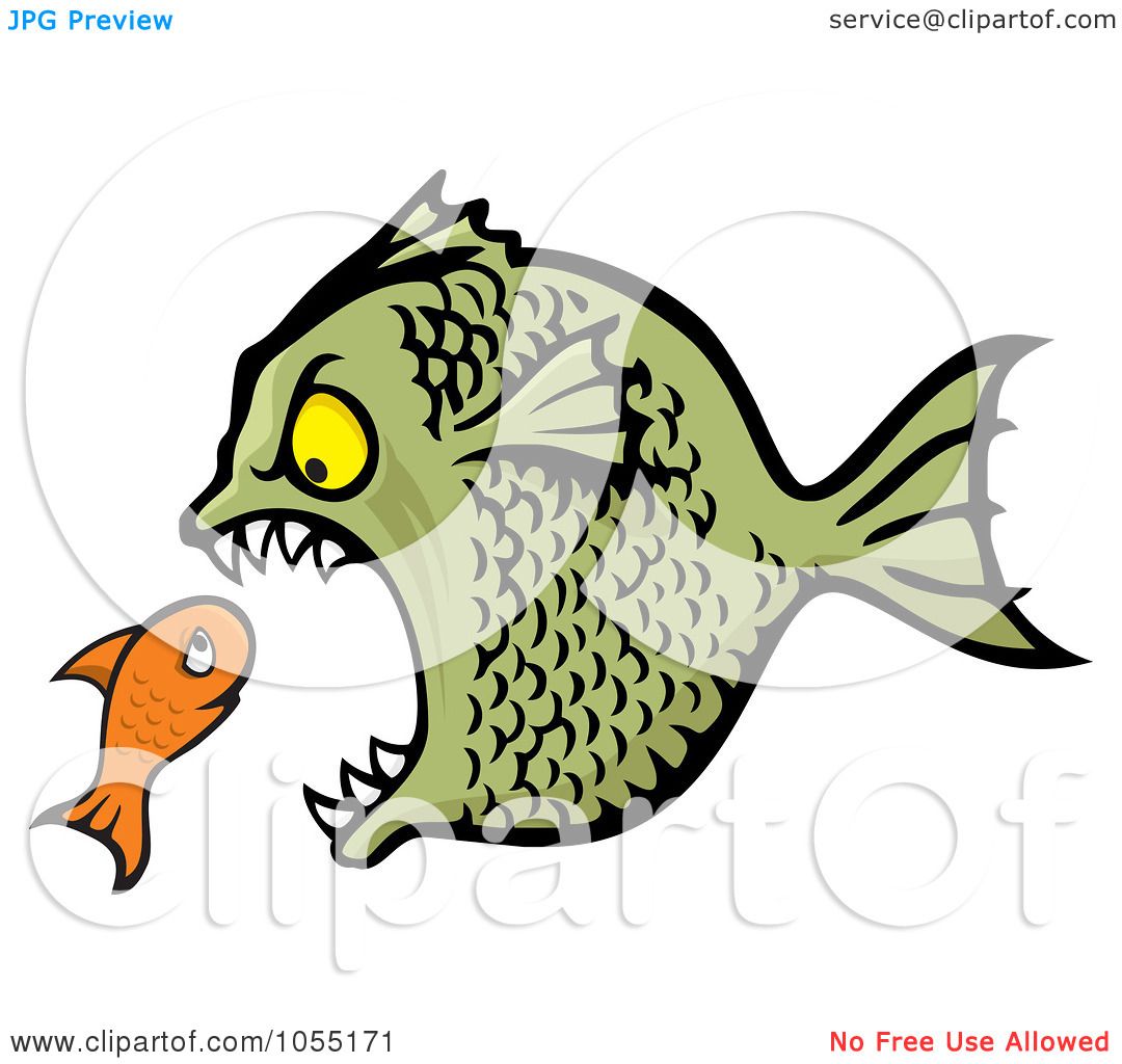 1080x1024 Royalty Free Vector Cliprt Illustration Of Bully Fish Eating