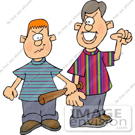 450x450 Two Young Bully Boys Looking For Trouble Clipart