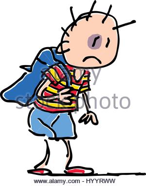 300x383 A Vector Illustration Of Little Boy Bullying His Friend