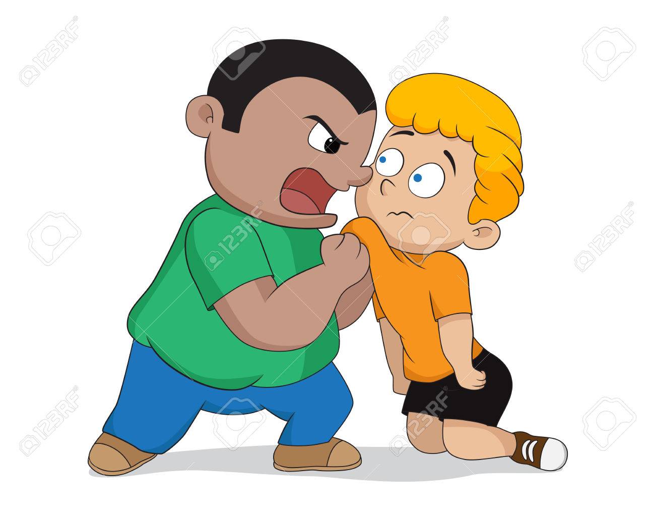 1300x1040 Naughty Kids Bullying The Weak.vector And Illustraton. Royalty