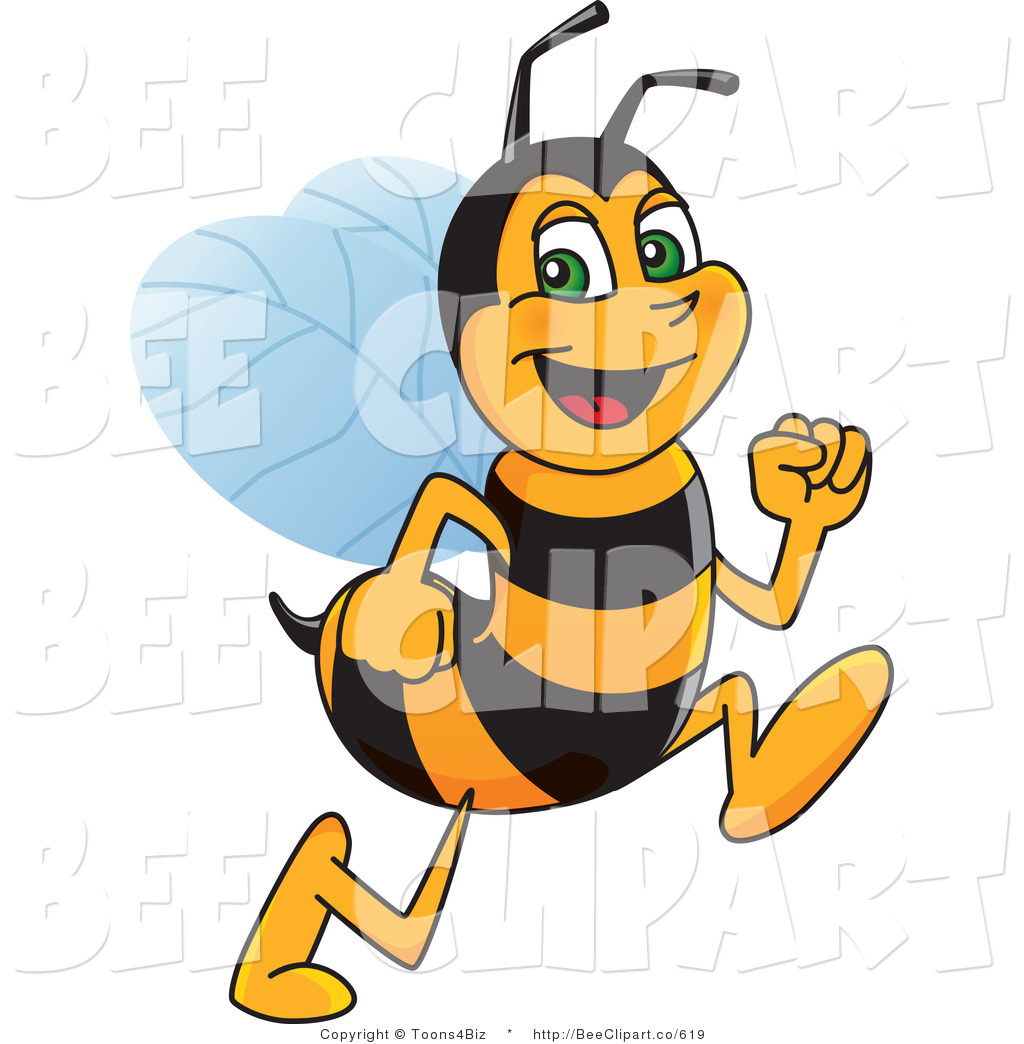 1024x1044 Clip Art Of A Worker Bumble Bee Character Mascot Running By