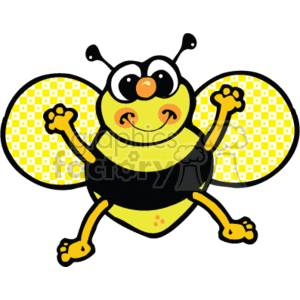 300x300 Royalty Free Cute Little Bumble Bee 129525 Vector Clip Art Image