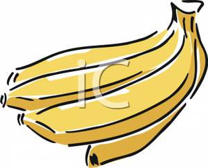 300x243 Free Clipart Image A Bunch Of Yellow Bananas