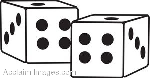 300x157 Clip Art Of A Pair Of White Dice