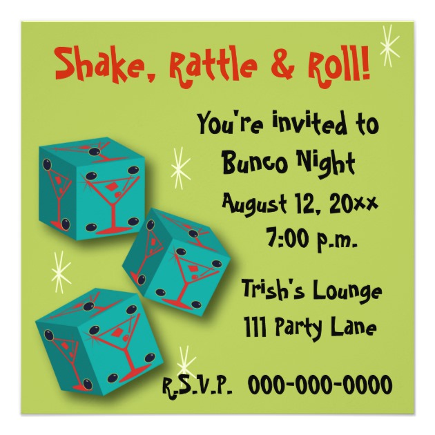 630x630 Bunco Invitations Amp Announcements Zazzle