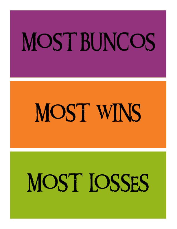 612x792 Halloween Bunco Printables