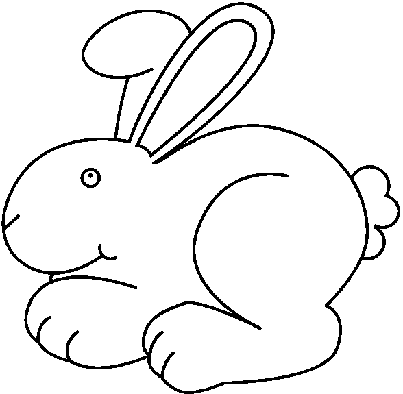 588x575 Bunny Black And White Clipart