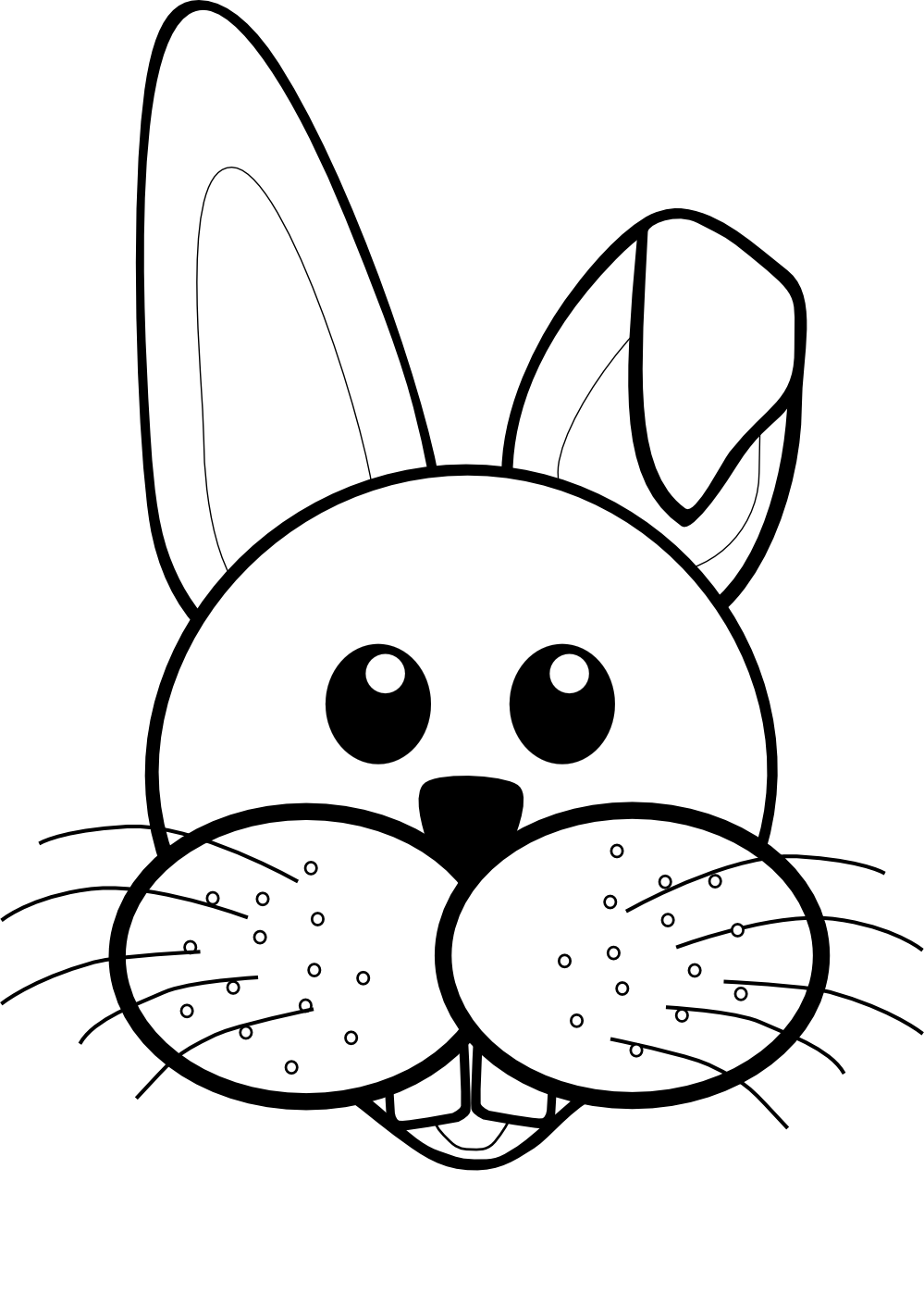999x1397 Bunny Clipart Rabbit Face