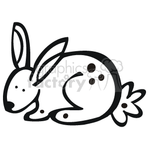 300x300 Royalty Free Black And White Bunny With Spots 129079 Vector Clip