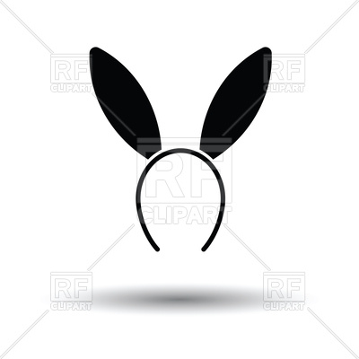 400x400 Sexy Bunny Ears Icon On White Background Royalty Free Vector Clip