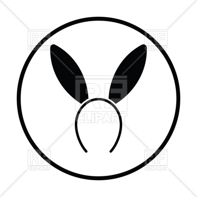 400x400 Thin Circle Design Of Sexy Bunny Ears Icon Royalty Free Vector