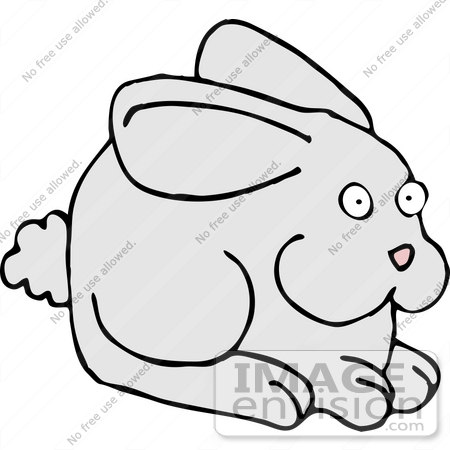 450x450 Bunny Rabbit With A Fluffy Tail Clipart