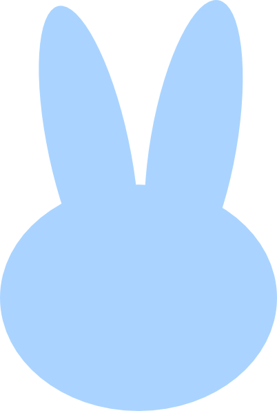 402x595 Blue Bunny Head Clip Art