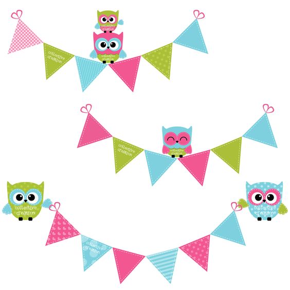 564x564 Bright Pastel Flag Bunting Clipart