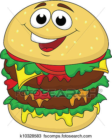 378x470 Clipart Of Fat Burger Cartoon Character K10328583