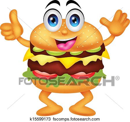 450x421 Clipart Of Burger Cartoon Characters K15599173