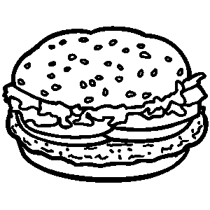 300x300 Burger Clipart Outline