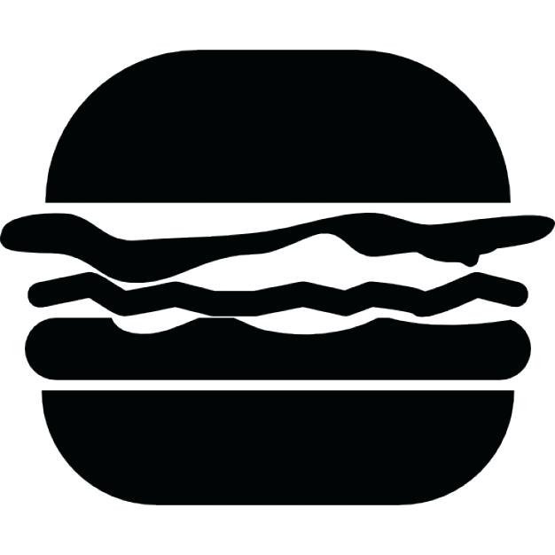 626x626 Free Clipart Hamburger Vector Black Hand Drawn Hamburger On White