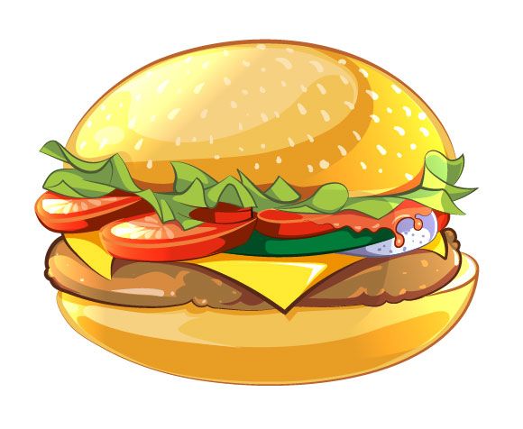 580x476 Burger Clipart Drawn