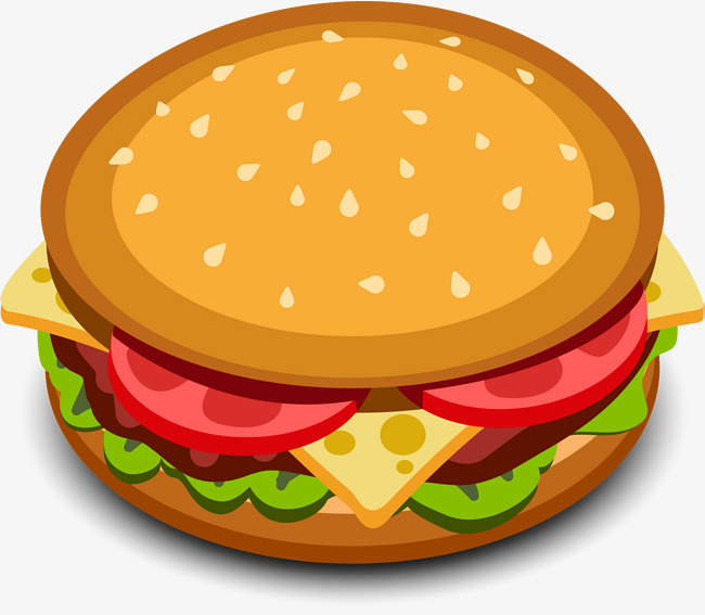 650x567 Burger Png Vector Material, Hamburger, Food, Cartoon Png