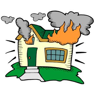 325x325 Burnt Building Clipart