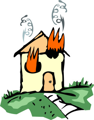 315x400 House On Fire Clipart
