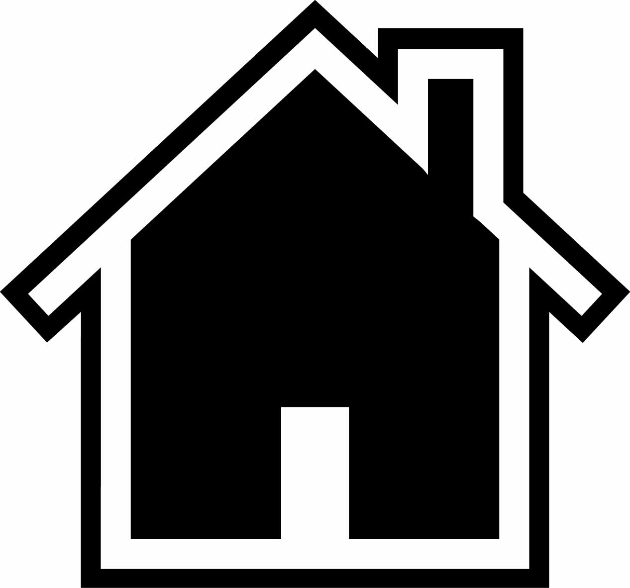 1266x1182 House Clipart Black