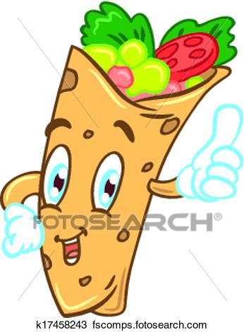 346x470 Clipart Of Cartoon Burrito K17458243