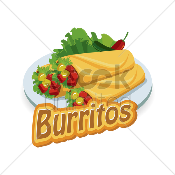600x600 Burritos Vector Image