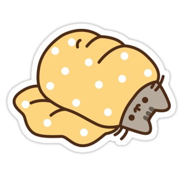 375x360 Pusheen Burrito Stickers By Reun Redbubble Pusheen